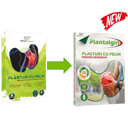 Plasturi cu pelin pentru dureri de genunchi, 6 bucati, Plantalgin 740529