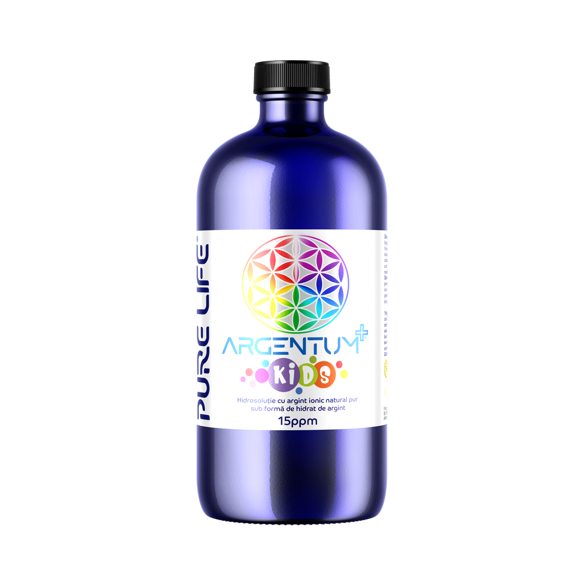 Hidrosolutie cu argint ionic, 15PPM, Argentum+ Kids, 240 ml, Pure Life