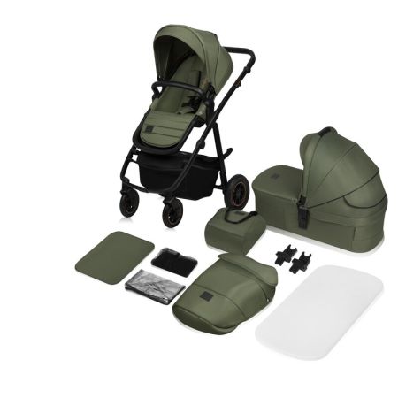 Carucior reversibil 2 in 1 cu multiple accesorii Amber Plus, pana la 22 kg, Verde, Lionelo