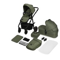Carucior reversibil 2 in 1 cu multiple accesorii Amber Plus, pana la 22 kg, Verde, Lionelo