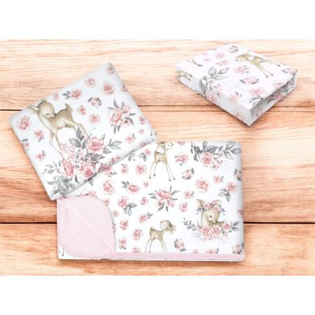 Lenjerie patut cu 3 piese, 120x60 cm, Sweet Deer Pink, MimiNu 739785