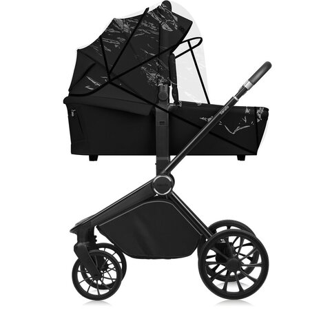 Carucior reversibil 3 in 1 cu landou si scoica Mika Plus, pana la 22 kg, Negru, Lionelo 739762