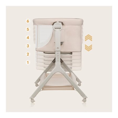 Patut co-sleeper 3 in 1 cu sistem de leganare Leonie Plus, Bej, Lionelo 739823