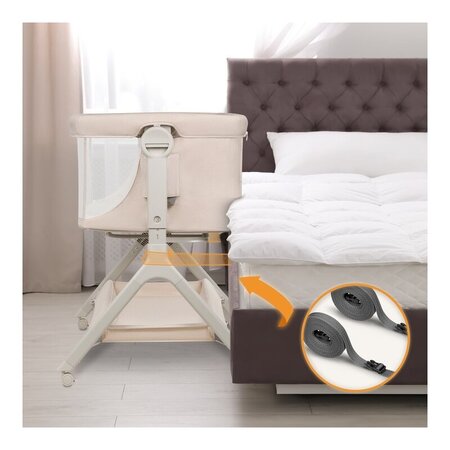 Patut co-sleeper 3 in 1 cu sistem de leganare Leonie Plus, Bej, Lionelo 739820