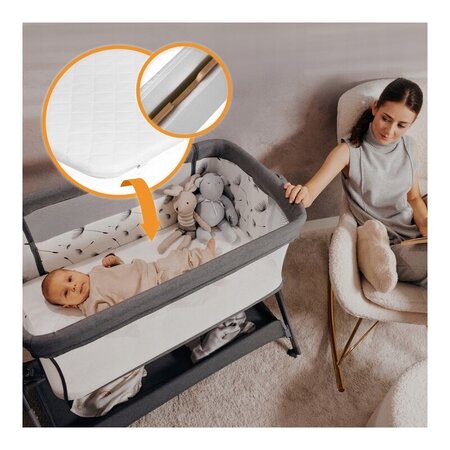Patut co-sleeper 3 in 1 cu sistem de leganare Leonie Plus, Bej, Lionelo 739822