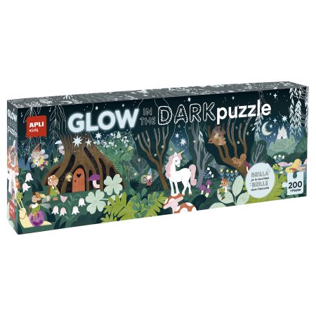 Puzzle Glow in the Dark, Magic Forest, 6 ani+, 200 piese, Apli Kids
