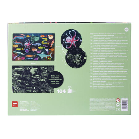 Puzzle Glow in the dark, Ocean, 104 piese, Apli Kids 740538