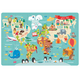 Puzzle XL Harta Lumii, 24 x 48 cm, 3 ani+, 24 piese in cutie metalica, Apli Kids 740573