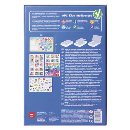 Joc Magnetic Invatam Ceasul, 28x18 cm, 5 ani+, 96 piese, Apli Kids 740578