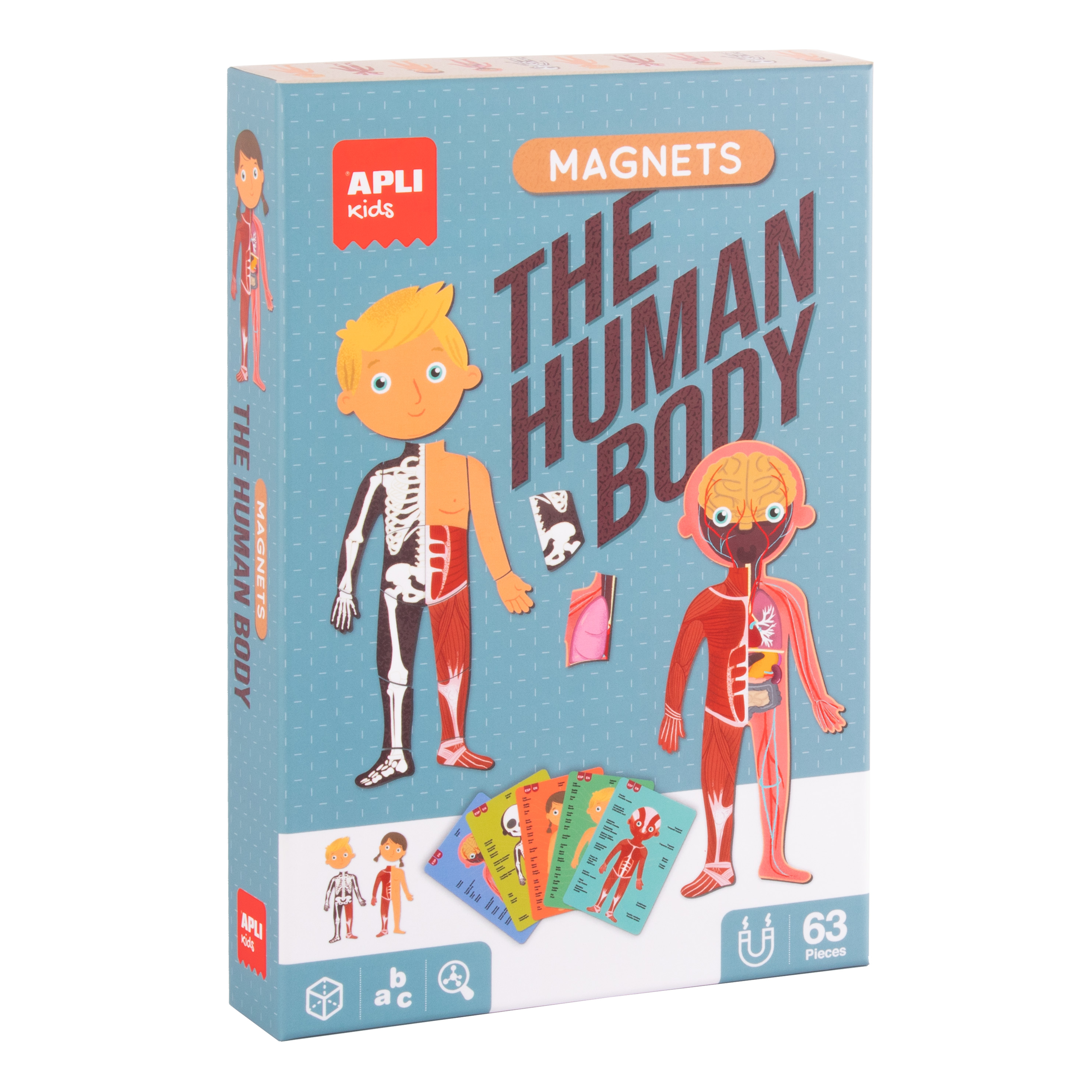 Joc magnetic Corpul Uman, 5 ani+, 63 piese, Apli Kids