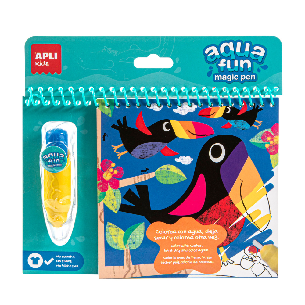 Carte de colorat Aqua Fun Magic, Jungle, 3 ani+, Apli Kids
