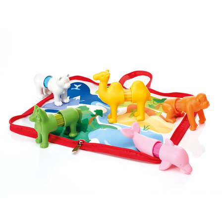 Joc magnetic Smart Max, My First Animals Around the World, 12 luni+, 16 piese, Smart Games 740623