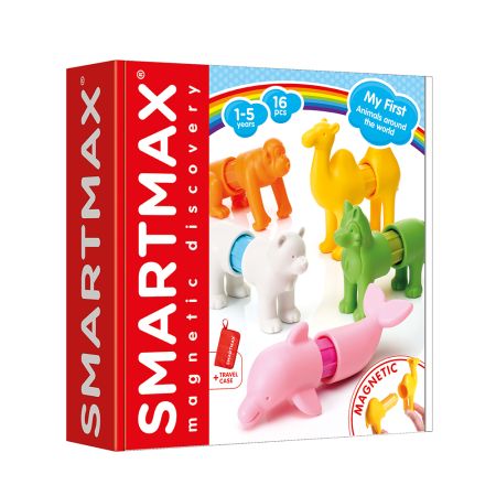 Joc magnetic Smart Max, My First Animals Around the World, 12 luni+, 6 piese, Smart Games