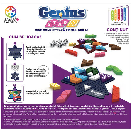 Genius Star Joc de logica, 8 ani+, Smart Games 740642