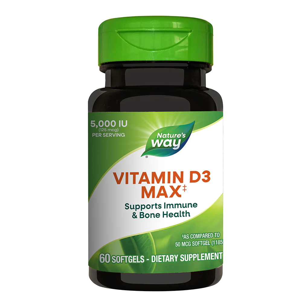 Vitamina D3, 5000 UI, 60 capsule, Natures Way