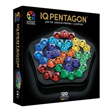 Joc de logica cu 120 de provocari, IQ Deluxe Pentagon, 14 ani+, Smart Games
