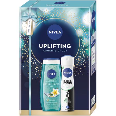 Pachet gel dus + deodorant spray Uplifting, 250 + 150 ml, Nivea