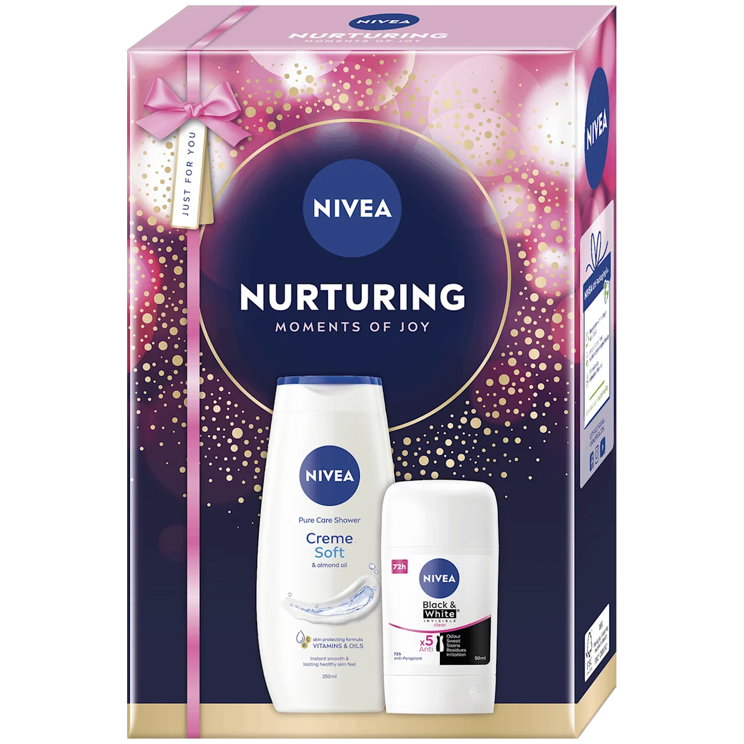 Pachet gel dus + deodorant stick Nurturing, 250 + 50 ml, Nivea