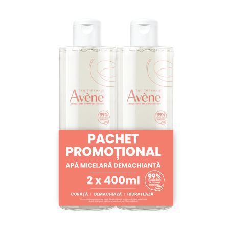 Pachet Apa micelara demachianta, 2x400 ml, Avene