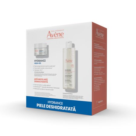 Pachet Hydrance Aqua gel + Apa Micelara demachainta, 50 ml + 400 ml, Avene 740748