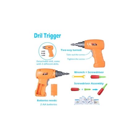 Set educativ STEM, Bormasina electrica, +3 ani, 237 piese, Floop 740866
