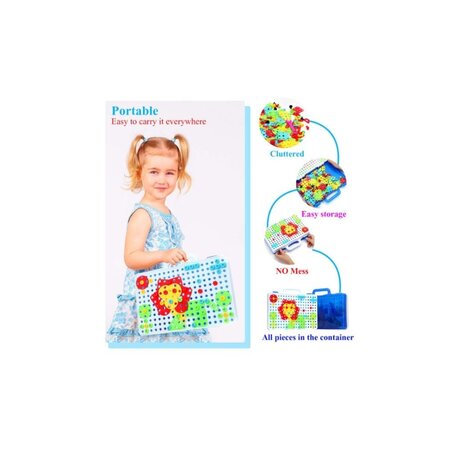 Set educativ STEM, Bormasina electrica, +3 ani, 237 piese, Floop 740868