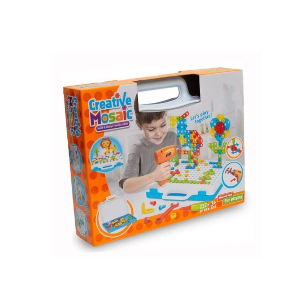 Set educativ STEM, Bormasina electrica, +3 ani, 237 piese, Floop