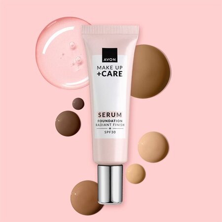 Fond de ten tip ser 3 in 1 Make-up+Care, SPF30, 120N Porcelain, 30 ml, Avon 741492
