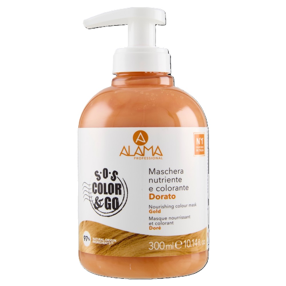 Masca pentru nuantarea parului, Auriu, 300 ml, Alama