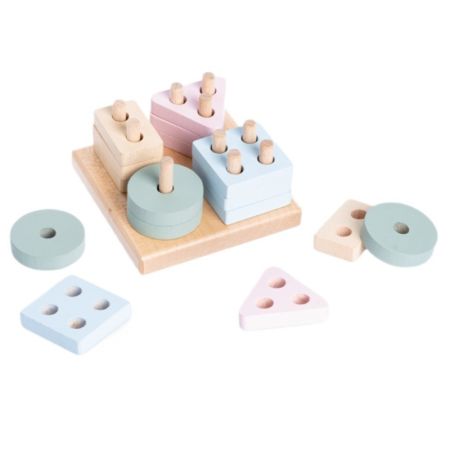 Jucarie din lemn, Sortator forme geometrice 6, 18 luni+, Cubika 742337