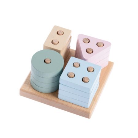 Jucarie din lemn, Sortator forme geometrice 6, 18 luni+, Cubika