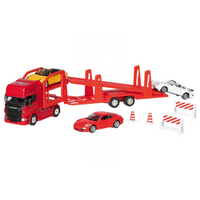 Camion die-cast transportor de masini Scania V8, scara 1:60-64, 3 ani+, Goki