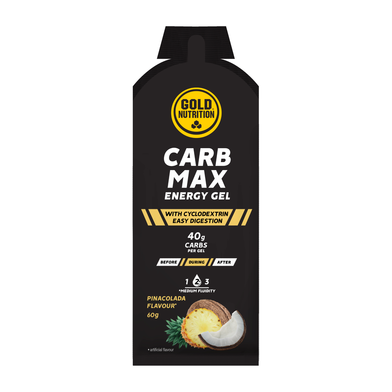 Gel energizant cu aroma de pina colada Carb max, 60 g, Gold Nutrition