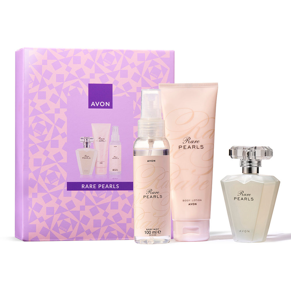 Set Spray de Corp, 100ml + Lotiune de corp, 125ml + Apa de parfum, 50ml Rare Pearls, Avon