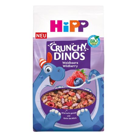 Muesli crocanti Bio cu fructe de padure, Dinozauri, 300 g, Hipp