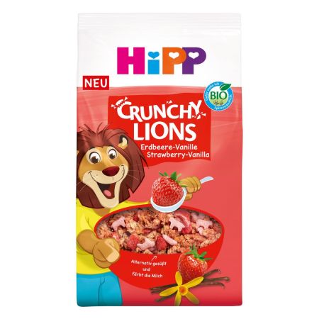 Muesli Lei crocanti Bio cu capsuni si vanilie, 300 g, Hipp