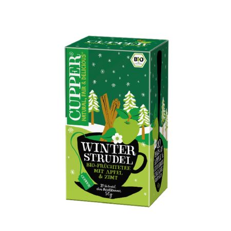 Ceai de iarna Bio cu mere, scortisoara si arome naturale, 20 plicuri, Cupper