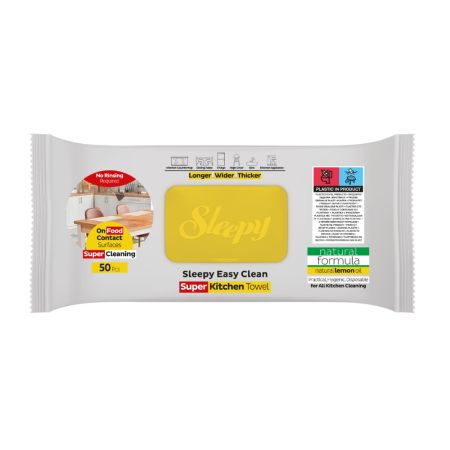 Servetele umede pentru bucatarie Easy Clean, Lemon Oil, 50 bucati, Sleepy 743275