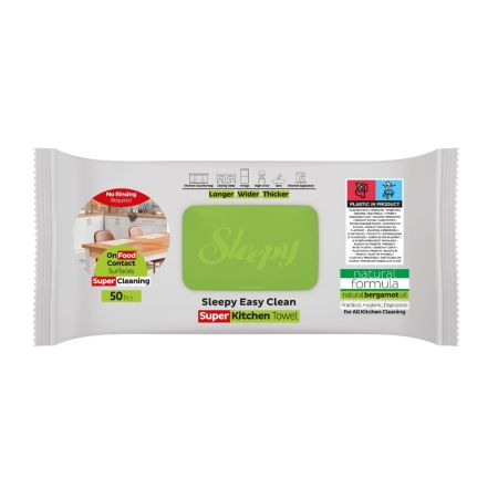 Servetele umede pentru bucatarie Easy Clean, Bergamot Oil, 50 bucati, Sleepy 743279