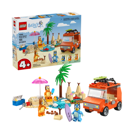 Calatoria familiei lui Blue cu masina la plaja, 4 ani+, 11202, 133 piese, Lego Blue