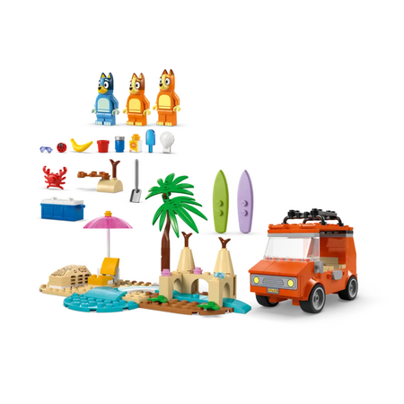 Calatoria familiei lui Blue cu masina la plaja, 4 ani+, 11202, 133 piese, Lego Bluey 743296