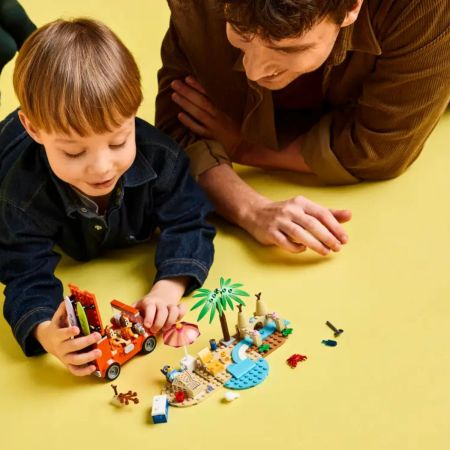 Calatoria familiei lui Blue cu masina la plaja, 4 ani+, 11202, 133 piese, Lego Bluey 743300