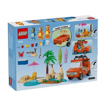 Calatoria familiei lui Blue cu masina la plaja, 4 ani+, 11202, 133 piese, Lego Bluey 743301