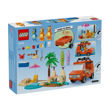 Calatoria familiei lui Blue cu masina la plaja, 4 ani+, 11202, 133 piese, Lego Bluey 743301