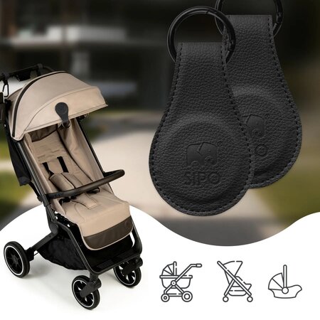 Clipsuri magnetice pentru carucior, Negru, 2 bucati, Sipo 743429
