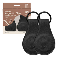 Clipsuri magnetice pentru carucior, Negru, 2 bucati, Sipo