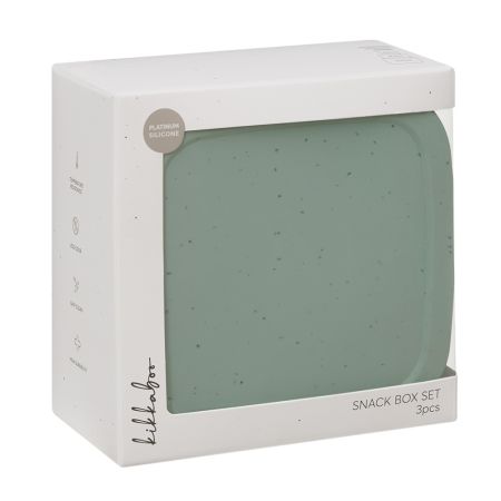 Set 3 cutii pentru gustari bebelusi din silicon alimentar Platinum, Sage Green, Kikka Boo 743438