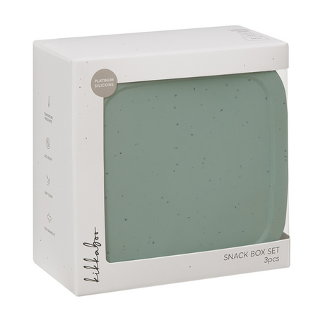 Set 3 cutii pentru gustari bebelusi din silicon alimentar Platinum, Sage Green, Kikka Boo 743438