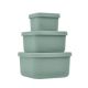 Set 3 cutii pentru gustari bebelusi din silicon alimentar Platinum, Sage Green, Kikka Boo 743440