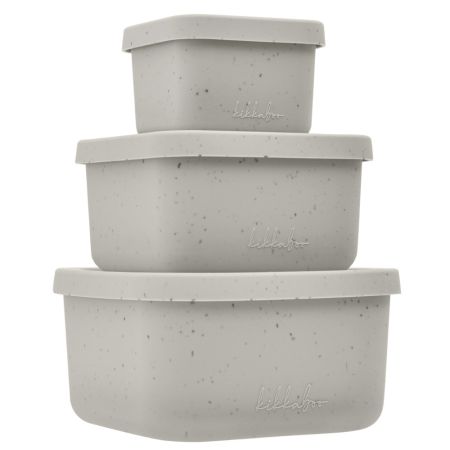 Set 3 cutii pentru gustari bebelusi din silicon alimentar Platinum, Sand, Kikka Boo